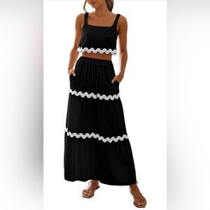 SOLD - PRETTYGARDEN Womens 2 Piece Maxi Skirt Set